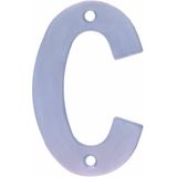 AMIG  Huisnummer/letter C - massief Inox RVS - 10cm - incl. bijpassende schroeven - zilver