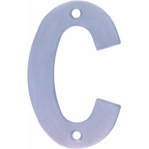 AMIG Huisnummer/letter C - massief Inox RVS - 10cm - incl. bijpassende schroeven - zilver
