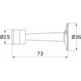 Amig - Wanddeurstopper voor doorgang | diameter 19 x 75 mm | messing | gepolijst oppervlak | wit rubber | wandmontage | inclusief schroeven voor montage
