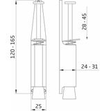 AMIG deurvastzetter / deurvergrendeling - 1x - 165 x 30mm - 45mm slag - voetbediening - zilver