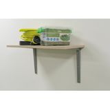 AMIG Plankdrager/planksteun - aluminium - gelakt zilvergrijs - H200 x B150 mm - boekenplank steunen