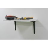 AMIG Plankdrager/planksteun - aluminium - gelakt zwart - H200 x B150 mm - boekenplank steunen
