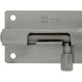 AMIG schuifslot/plaatgrendel - RVS - 3 x 3.7cm - Inox matte afwerking - deur - schutting - hek