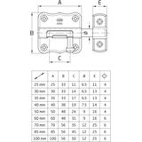 AMIG schuifslot/plaatgrendel - RVS - 3 x 3.7cm - Inox matte afwerking - deur - schutting - hek