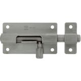 AMIG schuifslot/plaatgrendel - RVS - 3 x 3.7cm - Inox matte afwerking - deur - schutting - hek
