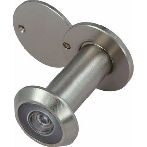 AMIG Deurspion/Kijkgat - 1x - Mat Zilver - Deurdikte 35 Tot 60mm - 160 Graden Kijkhoek