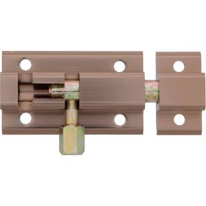 AMIG schuifslot/plaatgrendel - aluminium - 6 cm - brons - deur - schutting - raam