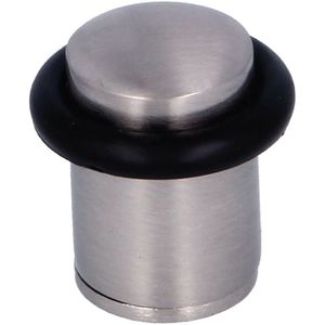 AMIG Deurstopper/deurbuffer - 1x - D20mm - inclusief schroeven - mat zilver - Deurstoppers