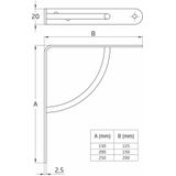 AMIG Plankdrager/planksteun van metaal - gelakt wit - H150 x B125 mm - boekenplank steunen - tot 110 kg