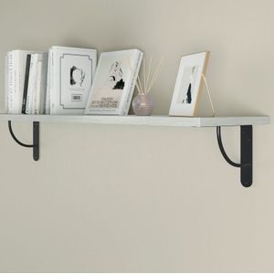 AMIG Plankdrager/planksteun van metaal - gelakt zwart - H200 x B150 mm - boekenplank steunen - tot 105 kg