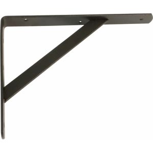 AMIG Plankdrager/planksteun van metaal - gelakt zwart - H250 x B200 mm - boekenplank steunen - tot 320 kg