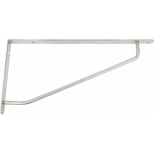 AMIG Plankdrager/steun/muurbeugel - rvs metaal - zilver - H120 x B240 mm - Tot 65 kg - boekenplank steunen