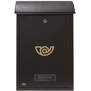 Amig 10429 - buitenbrievenbus model 2, van staal, zwart, afmetingen 40 x 25 x 10 cm (papierformaat DIN A4)
