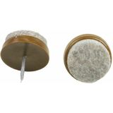 AMIG Viltglijders/meubelbeschermers met nagel - 4x - D19 mm - bruin - stoelpoten - kunststof/vilt - onder meubels