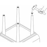 AMIG Viltglijders/meubelbeschermers met nagel - 4x - D22 mm - bruin - stoelpoten - kunststof/vilt - onder meubels