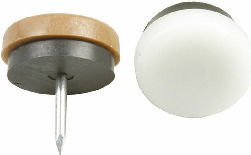 AMIG Kunststofglijders/meubelbeschermers met nagel - 4x - D19 mm - bruin - stoelpoten - kunststof - onder meubels