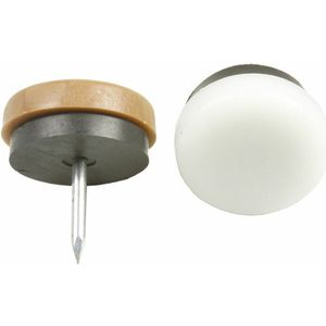 AMIG Viltglijders/meubelbeschermers met nagel - 4x - D22 mm - bruin - stoelpoten - kunststof - onder meubels