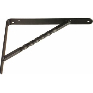 AMIG Plankdrager/steun/beugel Spiraal - metaal - zwart - H200 x B150 mm - Tot 225 kg - boekenplank steunen