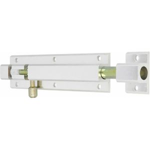 AMIG schuifslot/plaatgrendel - aluminium - 15cm - wit - incl schroeven - deur - raam