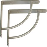 AMIG Plankdrager/steun Heavy Support - metaal - zilver - H220 x B220 mm - Tot 150 kg - boekenplank steunen