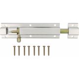 AMIG schuifslot/plaatgrendel - aluminium - 25cm - wit - incl schroeven - deur - raam