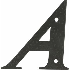AMIG Huisnummer/letter A - massief gesmeed staal - 10cm - incl. bijpassende schroeven - zwart