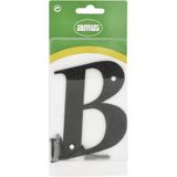 AMIG Huisnummer/letter B - massief gesmeed staal - 10cm - incl. bijpassende schroeven - zwart