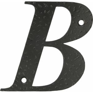 AMIG Huisnummer/letter B - massief gesmeed staal - 10cm - incl. bijpassende schroeven - zwart