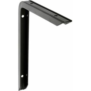 AMIG Plankdrager/planksteun - aluminium - gelakt zwart - H120 x B80 mm - max gewicht 75 kg - boekenplank steunen