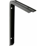 AMIG Plankdrager/planksteun - aluminium - gelakt zwart - H150 x B100 mm - max gewicht 90 kg - boekenplank steunen