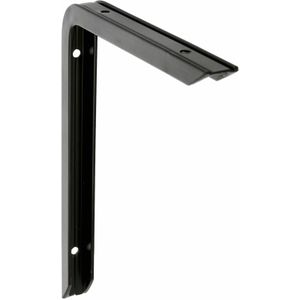 AMIG Plankdrager/planksteun - aluminium - gelakt zwart - H150 x B100 mm - max gewicht 90 kg - boekenplank steunen