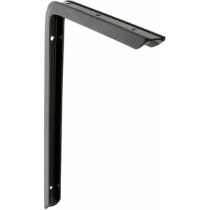 AMIG Plankdrager/planksteun - aluminium - gelakt zwart - H300 x B200 mm - max gewicht 30 kg - boekenplank steunen