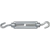 AMIG Spanschroeven/draadspanner met haak/haak - 1x - 11cm - verzinkt staal - 120kg - M6 schroefdraad