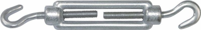 AMIG Spanschroeven/draadspanner met haak/haak - 1x - 12.5cm - verzinkt staal - 300kg - M10 schroefdraad