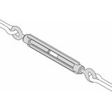 AMIG Spanschroeven/draadspanner met oog/oog - 1x - 11cm - verzinkt staal - 200kg - M8 schroefdraad