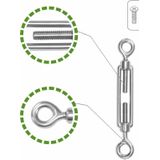 AMIG Spanschroeven/draadspanner met oog/oog - 1x - 12.5cm - 316L RVS - 300kg - M10 schroefdraad