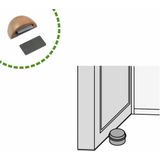 Amig | Magnetische stopper zelfklevend voor doorgangsdeuren, 48 x 25 mm, model 407 | afwerking van beukenhout | bevestiging op de grond | eenvoudige installatie