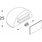 AMIG Deurstop/Deurmagneet - D48mm - Zelfklevend - Eiken - Kunststof