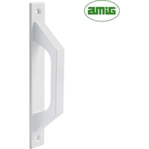 Amig - Schuifdeurgreep, 198 x 25 x 40 mm, rechthoekige uitvoering, ideaal voor doorgangen, klapdeuren of schuifdeuren, handvat met ergonomische handgreep, aluminium wit