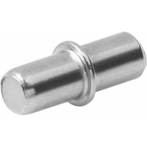 AMIG Kastplankdragers/steunen - 8x stuks - metaal - zilver - D5 x L16 mm - kledingkast pinnetjes
