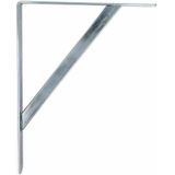 AMIG Plankdrager/planksteun van metaal - gelakt zilver - H600 x B375 mm - boekenplank steunen - tot 150 kg
