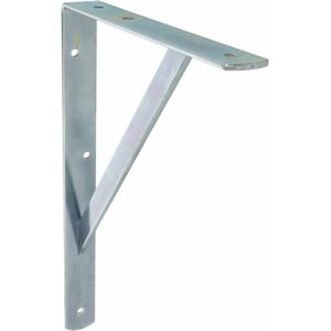 AMIG Plankdrager/planksteun van metaal - gelakt zilver - H600 x B375 mm - boekenplank steunen - tot 150 kg