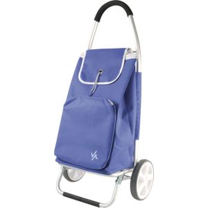 AMIG Boodschappentrolley - 50 liter - aluminium frame - blauw - 45 x 34 x 95 cm