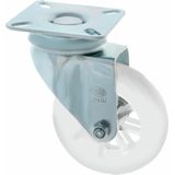 AMIG zwenkwiel/transportwiel - D50mm - polycarbonaat - 50kg draagvermogen - transparant