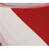 AMIG Afzettape - rood/wit - 50 mm x 30 m - pvc - markeertape - zelfklevend