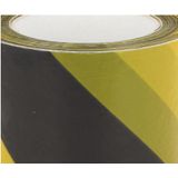 Afzettape - geel/zwart - 50 mm x 30 m - pvc - markeertape