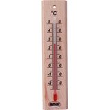 Amig Thermometer binnen/buiten - hout - bruin - 14 x 3 cm