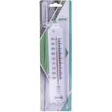 Amig Thermometer binnen/buiten - kunststof - wit - 19 x 5 cm