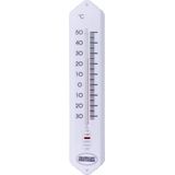 Amig Thermometer binnen/buiten - kunststof - wit - 19 x 5 cm