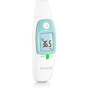 89212 Miniland contactthermometer voor oor en voorhoofd met temperatuurmeting van vloeistoffen en objecten